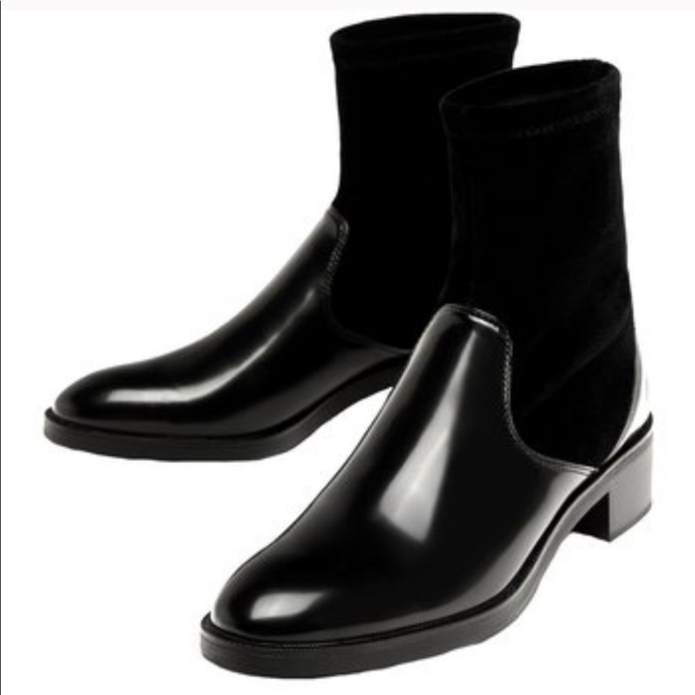 Zara velvet/patent boots